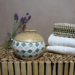 Pirouette Paris Statuettes Et Figurines Boite En Bambou Et Coquilles D'uf -Sablie Vases Soldes boite en bambou et coquilles d uf 2