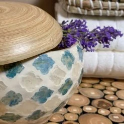 Pirouette Paris Statuettes Et Figurines Boite En Bambou Et Coquilles D'uf -Sablie Vases Soldes boite en bambou et coquilles d uf 4