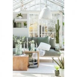 LANADECO Statuettes Et Figurines Bouteille Déco Verre Vert Et Blanc Avec Bouchon H33,5cm -Sablie Vases Soldes bouteille deco verre vert et blanc avec bouchon h33 5cm 2