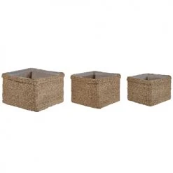 Beliani Vases Cache-pot D'intérieur En Bois Solide Beige H34 36 45 -Sablie Vases Soldes cache pot d interieur en bois solide beige h34 36 45 2