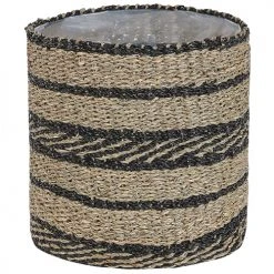 Beliani Vases Cache-pot D'intérieur En Bois Solide Beige H37 33 28 -Sablie Vases Soldes cache pot d interieur en bois solide beige h37 33 28 3