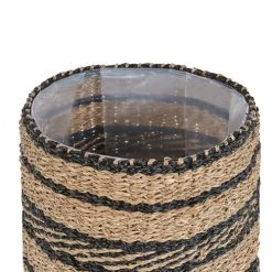 Beliani Vases Cache-pot D'intérieur En Bois Solide Beige H37 33 28 -Sablie Vases Soldes cache pot d interieur en bois solide beige h37 33 28 5