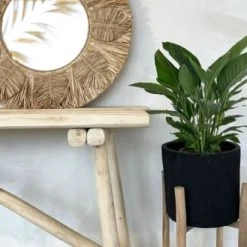 Bazar Bizar Vases Cache-pot En Terracotta Et Bois Noir Et Naturel H68 -Sablie Vases Soldes cache pot en terracotta et bois noir et naturel h68 2