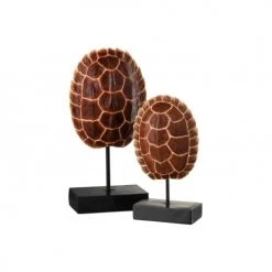 LANADECO Statuettes Et Figurines Carapace De Tortue Sur Pied Résine Marron H30cm -Sablie Vases Soldes carapace de tortue sur pied resine marron h30cm 2