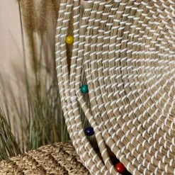 Pirouette Paris Statuettes Et Figurines Corbeille Ronde En Jonc De Mer Et Perles De Bois D37 -Sablie Vases Soldes corbeille ronde en jonc de mer et perles de bois d37 4