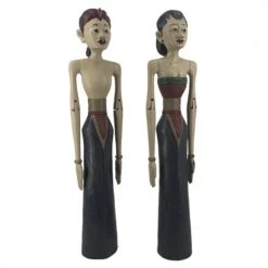 MOYCOR Statuettes Et Figurines Couple Décoratif En Bois Bleu