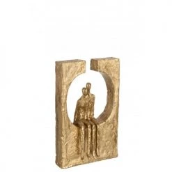 LANADECO Statuettes Et Figurines Couple Résine Or H27cm