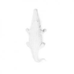 Potiron Paris Statuettes Et Figurines Crocodile Décoratif Blanc En Polyrésine -Sablie Vases Soldes crocodile decoratif blanc en polyresine 4