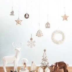 Maisons Du Monde Décorations à Poser De Noël Déco De Noël Maison Lumineuse En Céramique Blanche - Lot De 2 -Sablie Vases Soldes deco de noel maison lumineuse en ceramique blanche 1000 12 9 197178 4