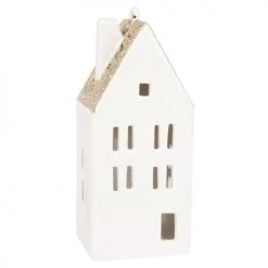 Maisons Du Monde Décorations à Poser De Noël Déco De Noël Maison Lumineuse En Céramique Blanche H15