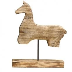 Beliani Statuettes Et Figurines Décoration Cheval En Bois 48 Cm -Sablie Vases Soldes decoration cheval en bois 48 cm 2