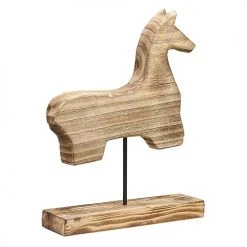 Beliani Statuettes Et Figurines Décoration Cheval En Bois 48 Cm -Sablie Vases Soldes decoration cheval en bois 48 cm 3