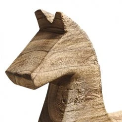 Beliani Statuettes Et Figurines Décoration Cheval En Bois 48 Cm -Sablie Vases Soldes decoration cheval en bois 48 cm 4