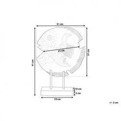 Beliani Statuettes Et Figurines Décoration En Bois -Sablie Vases Soldes decoration en bois 5