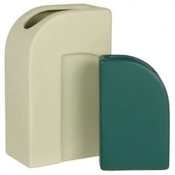 Maisons Du Monde Duo Vases En Grès Blanc Et Vert H21 -Sablie Vases Soldes duo vases en gres blanc et vert h21 1000 15 38 228818 2