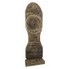 MOYCOR Statuettes Et Figurines Figure Soleil Sculpé Avec Pied En Bois Marron -Sablie Vases Soldes figure soleil sculpe avec pied en bois marron