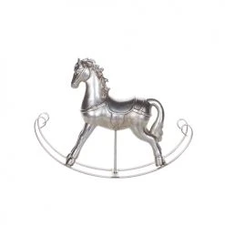 Beliani Statuettes Et Figurines Figurine Décorative Argentée -Sablie Vases Soldes figurine decorative argentee 2