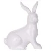 Beliani Statuettes Et Figurines Figurine Décorative Lapin En Céramique Blanc 21 Cm -Sablie Vases Soldes figurine decorative lapin en ceramique blanc 21 cm