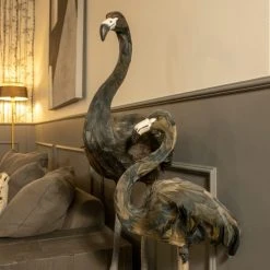Now’s Home Statuettes Et Figurines Flamant En Plumes D'oie Noires H105cm -Sablie Vases Soldes flamant en plumes d oie noires h105cm 2