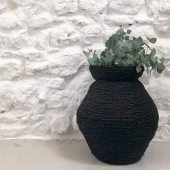 Casatera Vases Jarre En Mendong Noir -Sablie Vases Soldes jarre en mendong noir 2