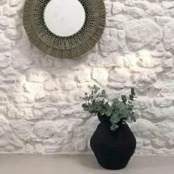 Casatera Vases Jarre En Mendong Noir -Sablie Vases Soldes jarre en mendong noir 3