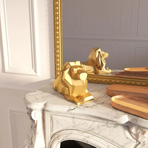 Potiron Paris Statuettes Et Figurines Lion Décoratif Or, Statuette Origami En Polyrésine 4 Potiron Paris Statuettes Et Figurines Lion Décoratif Or, Statuette Origami En Polyrésine – Image 2