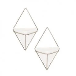 Umbra Lot De 2 Vases Muraux Trigg Céramique Chromé -Sablie Vases Soldes lot de 2 vases muraux trigg ceramique chrome 3