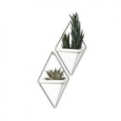 Umbra Lot De 2 Vases Muraux Trigg Céramique Chromé -Sablie Vases Soldes lot de 2 vases muraux trigg ceramique chrome 5