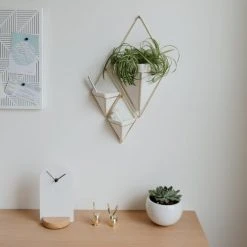 Umbra Lot De 2 Vases Muraux Trigg Céramique Doré -Sablie Vases Soldes lot de 2 vases muraux trigg ceramique dore 4