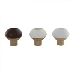 OYOY Living Design Vases Mini Vase Blanc En Grès Ø13xH12cm -Sablie Vases Soldes mini vase blanc en gres oe13xh12cm 3