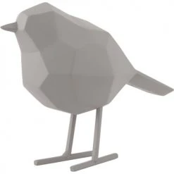Pt Living Statuettes Et Figurines Oiseau En Résine Mat Origami 17cm Gris