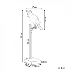 Beliani Statuettes Et Figurines Perroquet Décoratif Noir Et Doré -Sablie Vases Soldes perroquet decoratif noir et dore 3