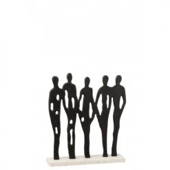 LANADECO Statuettes Et Figurines Personnages Sur Rang Alu/marbre Noir/blanc H40cm -Sablie Vases Soldes personnages sur rang alu marbre noir blanc h40cm 2