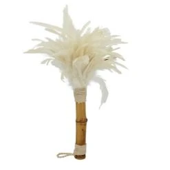 Pirouette Paris Statuettes Et Figurines Plumeau Décoratif En Bambou Et Plumes Blanc
