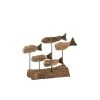 LANADECO Statuettes Et Figurines Poissons Sur Pied Bois Flotté/métal Naturel H22cm -Sablie Vases Soldes poissons sur pied bois flotte metal naturel h22cm