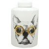Now’s Home Vases Pot En Céramique Ave Couvercle Blanc Motif Chien -Sablie Vases Soldes pot en ceramique ave couvercle blanc motif chien