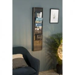 MACABANE Statuettes Et Figurines Range Magazines 6 Niveaux Métal Noir -Sablie Vases Soldes range magazines 6 niveaux metal noir 1