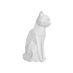 Present Time Statuettes Et Figurines Statue Origami Chat Assis Résine Noir -Sablie Vases Soldes satuette chat assis design blanc mat