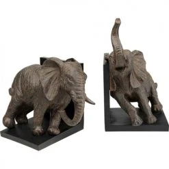 Kare Design Statuettes Et Figurines Serre-livres éléphants En Polyrésine Marron H25 -Sablie Vases Soldes serre livres elephants en polyresine marron h25 3