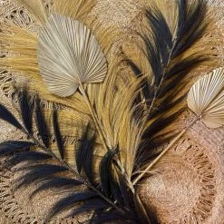 Now’s Home Statuettes Et Figurines Set De 3 Décoration En Feuilles De Palmier -Sablie Vases Soldes set de 3 decoration en feuilles de palmier 4