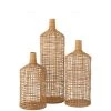 LANADECO Set De 3 Vases Décoratifs Bambou Naturel -Sablie Vases Soldes set de 3 vases decoratifs bambou naturel