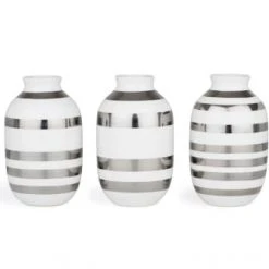 Kähler Design Set De 3 Vases En Miniature Argent H8cm
