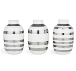 Kähler Design Set De 3 Vases En Miniature Argent H8cm -Sablie Vases Soldes set de 3 vases en miniature argent h8cm 5