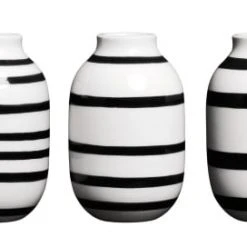 Kähler Design Set De 3 Vases En Miniature Noir H8cm -Sablie Vases Soldes set de 3 vases en miniature noir h8cm 3