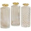 Wadiga Set De 3 Vases Verre Transparent Et Doré H13cm -Sablie Vases Soldes set de 3 vases verre transparent et dore h13cm