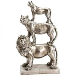 Amadeus Statuettes Et Figurines Statue 3 Félins Lion, Tigre Et Léopard H44cm -Sablie Vases Soldes statue 3 felins lion tigre et leopard h44cm 2