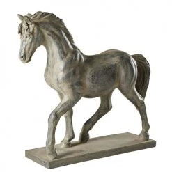 Maisons Du Monde Statuettes Et Figurines Statue Cheval Noire Effet Vieilli H40