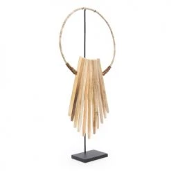 Bazar Bizar Statuettes Et Figurines Statue De Bâtons En Bois Sur Socle En Métal -Sablie Vases Soldes statue de batons en bois sur socle en metal 3