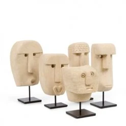 Bazar Bizar Statuettes Et Figurines Statue En Grès Sur Socle Métallique -Sablie Vases Soldes statue en gres sur socle metallique 13