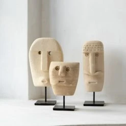 Bazar Bizar Statuettes Et Figurines Statue En Grès Sur Socle Métallique -Sablie Vases Soldes statue en gres sur socle metallique 9